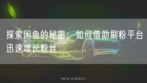 探索闲鱼的秘密:如何借助刷粉平台迅速增长粉丝