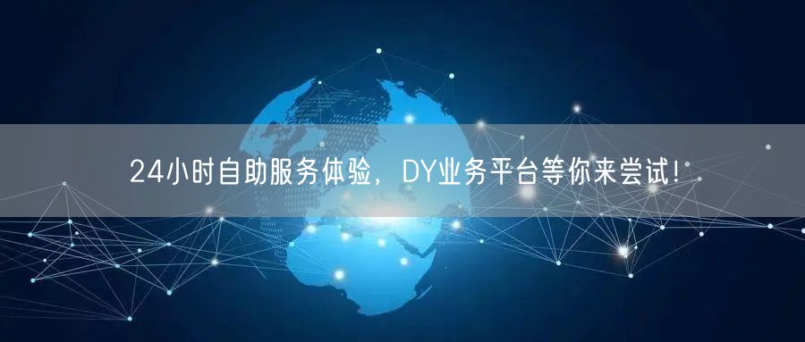24小时自助服务体验，DY业务平台等你来尝试！