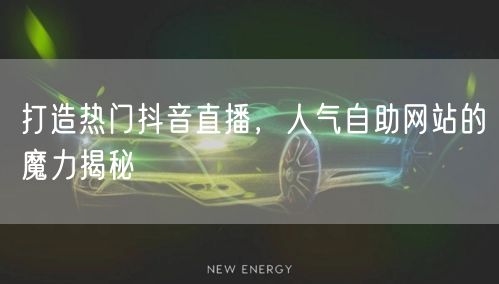 打造热门抖音直播，人气自助网站的魔力揭秘