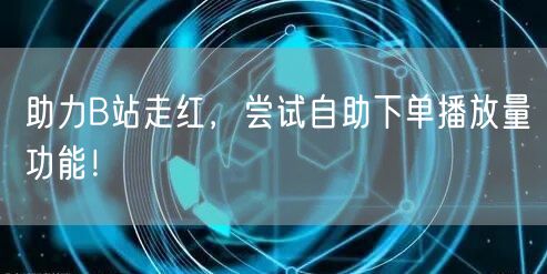 助力B站走红，尝试自助下单播放量功能！