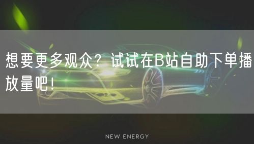 想要更多观众？试试在B站自助下单播放量吧！