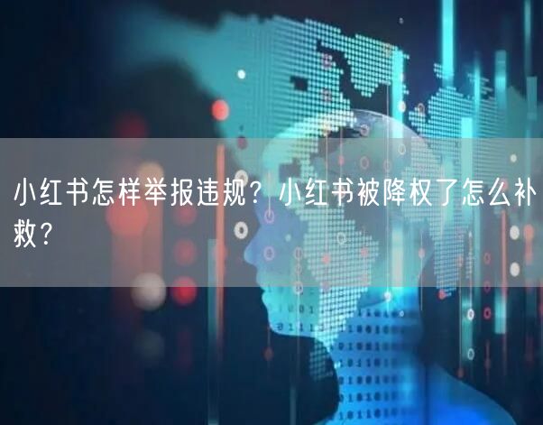 小红书怎样举报违规？小红书被降权了怎么补救？