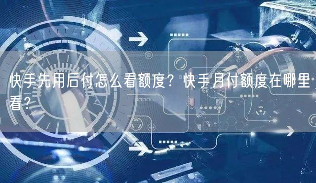 快手先用后付怎么看额度？快手月付额度在哪里看？