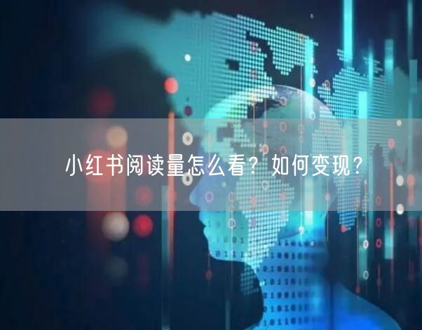 小红书阅读量怎么看？如何变现？