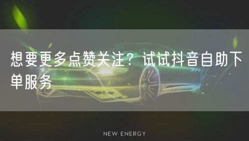 想要更多点赞关注?试试抖音自助下单服务