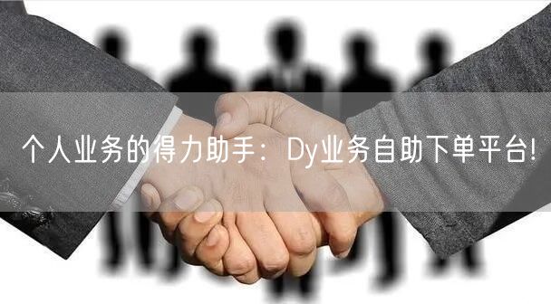 个人业务的得力助手：Dy业务自助下单平台