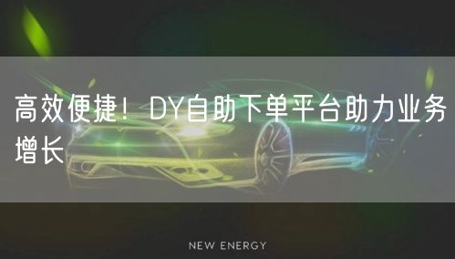 高效便捷！DY自助下单平台助力业务增长