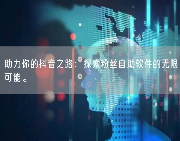 助力你的抖音之路:探索粉丝自助软件的无限可能。