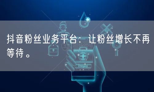 抖音粉丝业务平台：让粉丝增长不再等待。