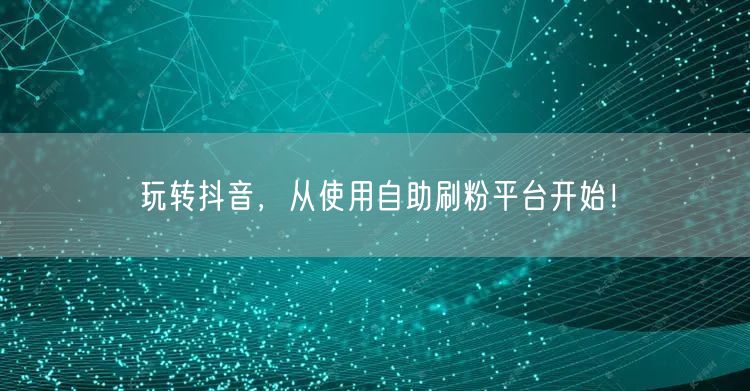 玩转抖音,从使用自助刷粉平台开始!