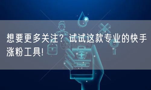 想要更多关注?试试这款专业的快手涨粉工具!