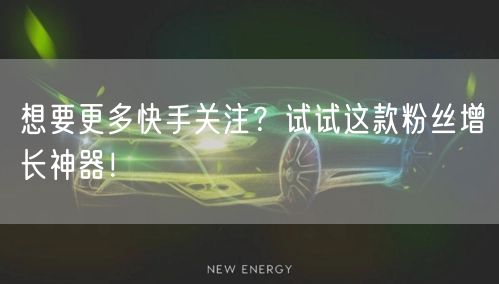 想要更多快手关注？试试这款粉丝增长神器！