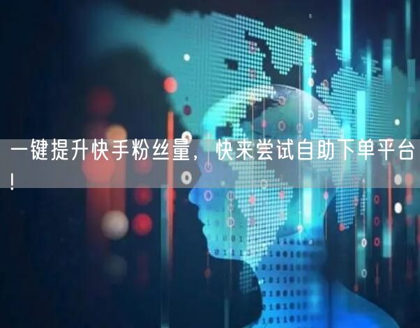 一键提升快手粉丝量，快来尝试自助下单平台!