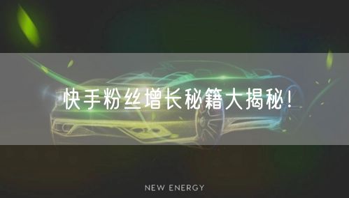 快手粉丝增长秘籍大揭秘！