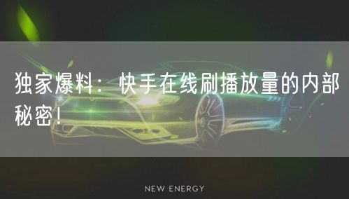 独家爆料:快手在线刷播放量的内部秘密!