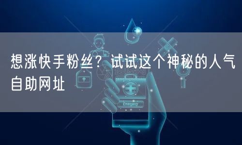 想涨快手粉丝？试试这个神秘的人气自助网址