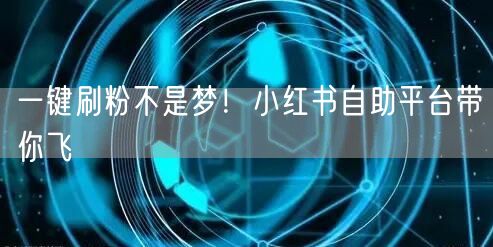 一键刷粉不是梦！小红书自助平台带你飞