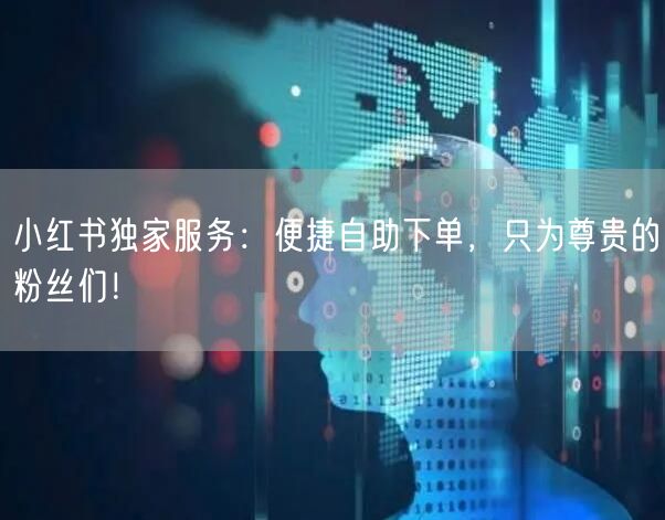 小红书独家服务:便捷自助下单,只为尊贵的粉丝们!