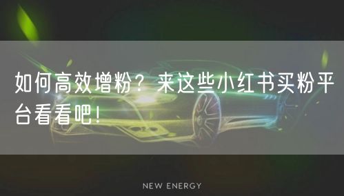 如何高效增粉？来这些小红书买粉平台看看吧！