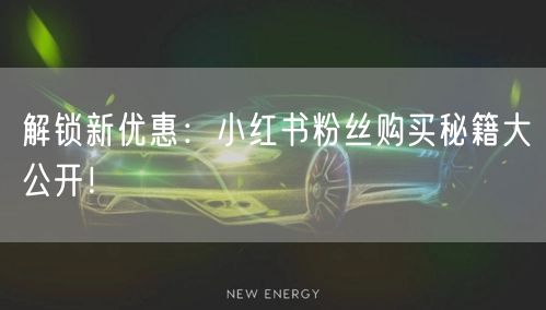 解锁新优惠：小红书粉丝购买秘籍大公开！