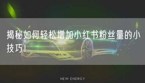 揭秘如何轻松增加小红书粉丝量的小技巧!