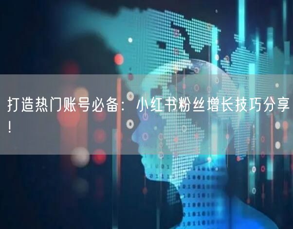打造热门账号必备：小红书粉丝增长技巧分享！