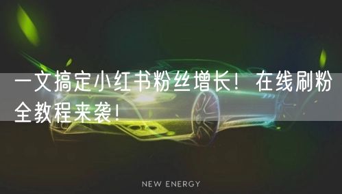 一文搞定小红书粉丝增长!在线刷粉全教程来袭!