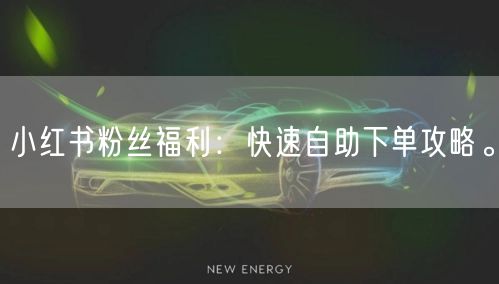 小红书粉丝福利:快速自助下单攻略。