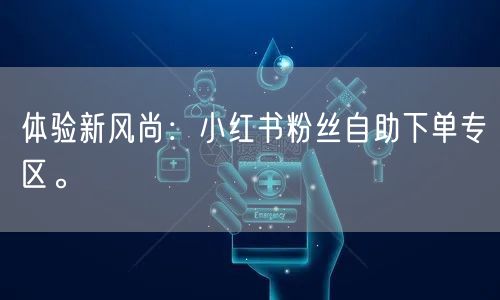 体验新风尚：小红书粉丝自助下单专区。