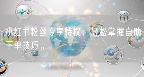 小红书粉丝专享特权：轻松掌握自助下单技巧。