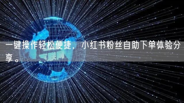 一键操作轻松便捷，小红书粉丝自助下单体验分享。