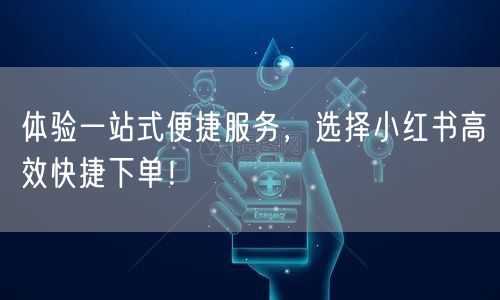 体验一站式便捷服务，选择小红书高效快捷下单！