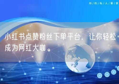 小红书点赞粉丝下单平台，让你轻松成为网红大咖。