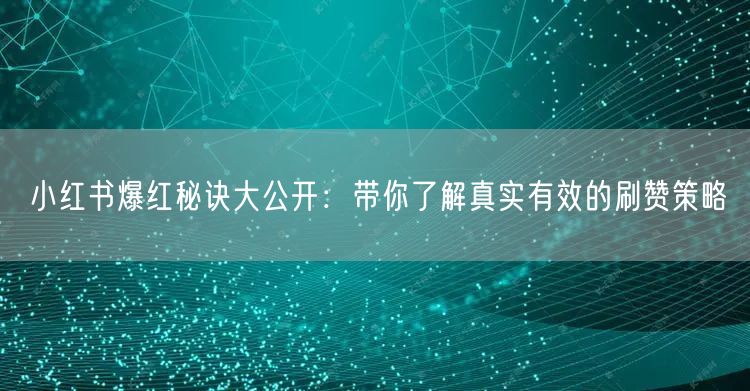小红书爆红秘诀大公开：带你了解真实有效的刷赞策略