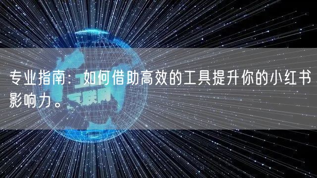 专业指南：如何借助高效的工具提升你的小红书影响力。