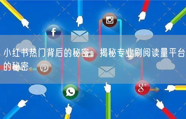 小红书热门背后的秘密：揭秘专业刷阅读量平台的秘密