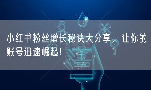 小红书粉丝增长秘诀大分享，让你的账号迅速