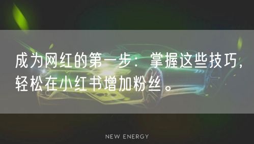 成为网红的第一步：掌握这些技巧，轻松在小红书增加粉丝。