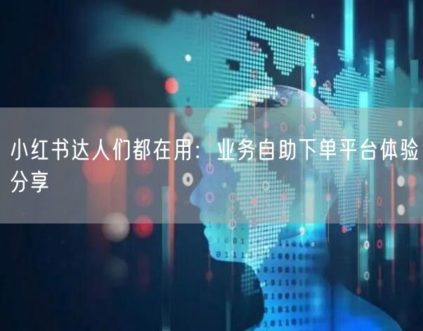 小红书达人们都在用：业务自助下单平台体验分享