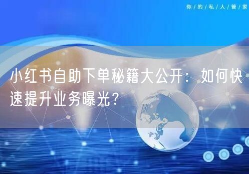 小红书自助下单秘籍大公开：如何快速提升业务曝光？