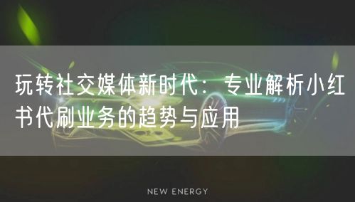 玩转社交媒体新时代：专业解析小红书代刷业