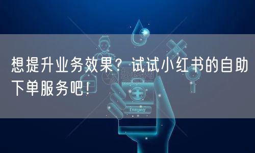 想提升业务效果？试试小红书的自助下单服务吧！