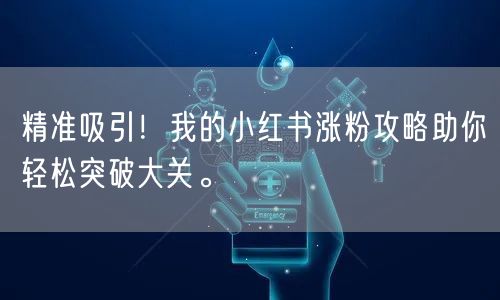 精准吸引!我的小红书涨粉攻略助你轻松突破大关。