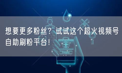 想要更多粉丝？试试这个超火视频号自助刷粉