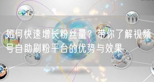 如何快速增长粉丝量？带你了解视频号自助刷粉平台的优势与效果