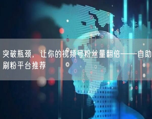 突破瓶颈,让你的视频号粉丝量翻倍——自助刷粉平台推荐