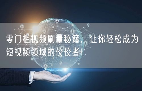 零门槛视频刷量秘籍,让你轻松成为短视频领域的佼佼者!