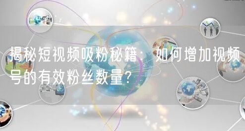 揭秘短视频吸粉秘籍：如何增加视频号的有效粉丝数量？