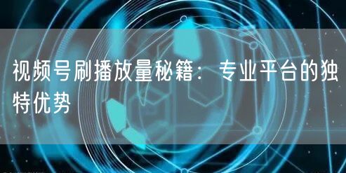 视频号刷播放量秘籍:专业平台的独特优势