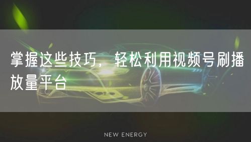 掌握这些技巧，轻松利用视频号刷播放量平台